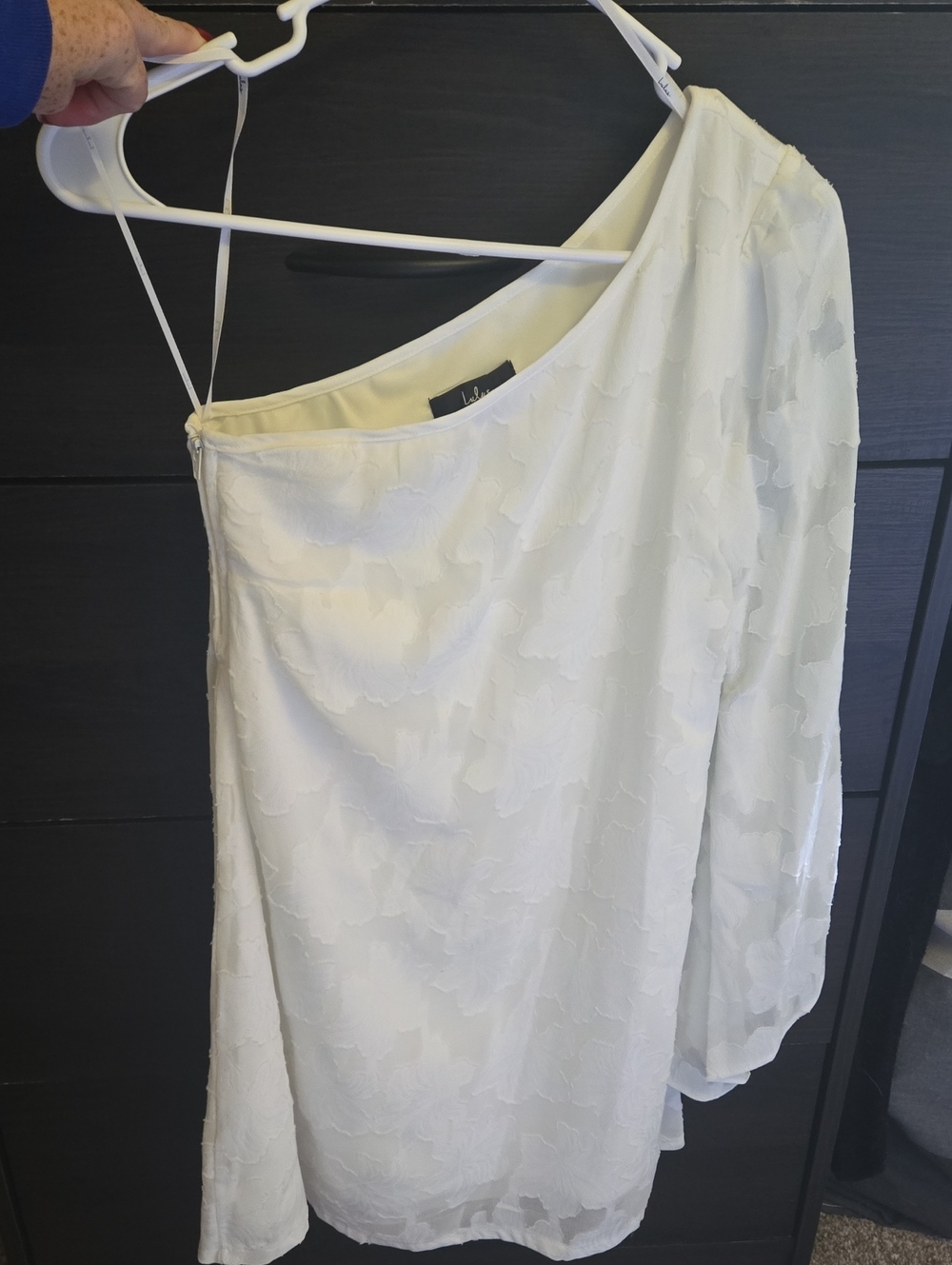 Lulus Mini Dress With One Shoulder Flare Sleeve